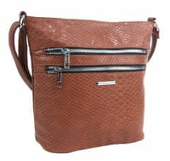 Kraftika Hnědá crossbody dámská kabelka v kroko designu