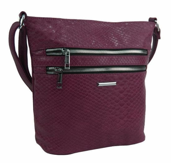 Kraftika Vínově červená crossbody dámská kabelka v kroko designu