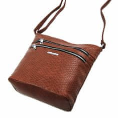 Kraftika Hnědá crossbody dámská kabelka v kroko designu