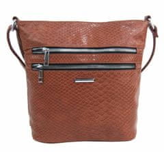 Kraftika Hnědá crossbody dámská kabelka v kroko designu