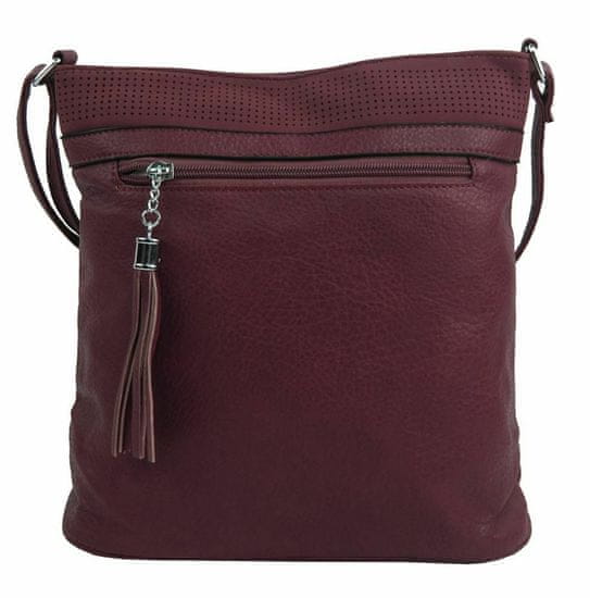 Kraftika Středně velká tmavě červená crossbody dámská kabelka nh8147