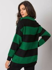 Kraftika Zelený a černý pruhovaný ženský svetr, velikost m