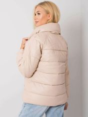 Kraftika Béžová prošívaná zimní bunda z umělé kůže, velikost l
