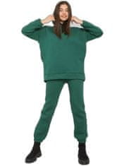 BASIC FEEL GOOD Tmavě zelená tepláková souprava s kalhotami, velikost l