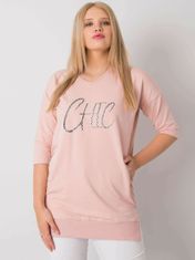 RELEVANCE Špinavé růžové bavlněné tunika dámské plus velikosti