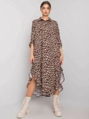 Och Bella O bella béžové šaty-košile s leopardím potiskem