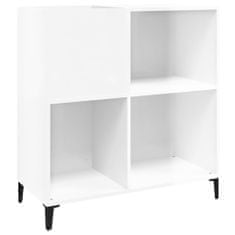 Greatstore Skříňka na LP desky lesklá bílá 84,5x38x89 cm kompozitní dřevo