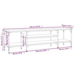 Vidaxl TV skříňka černá 161 x 35 x 45 cm kompozitní dřevo a železo