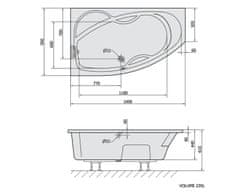 POLYSAN MAMBA L asymetrická vana 160x95x44cm, bílá 27111 - Polysan