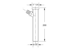 BONOMINI Prodlužovací kus s odbočkou 5/4", odpad 32mm, délka 200mm, chrom 0710AR54B7 - Bonomini