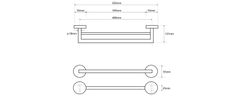 SAPHO X-ROUND dvojitý držák ručníků 600x121mm, chrom XR401 - Sapho