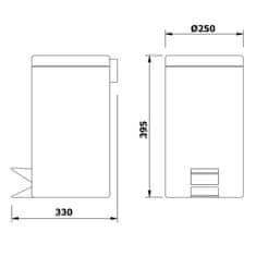 AQUALINE SIMPLE LINE odpadkový koš kulatý 12l, nerez lesk 27112 - Aqualine