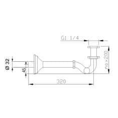 SAPHO Bidetový sifon 5/4", odpad 32mm, růžové zlato 9607 - Sapho