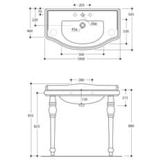 KERASAN RETRO keramické umyvadlo 100x54,5cm, bílá 105001 - Kerasan