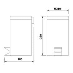 AQUALINE SIMPLE LINE odpadkový koš kulatý 5l, nerez lesk 27105 - Aqualine