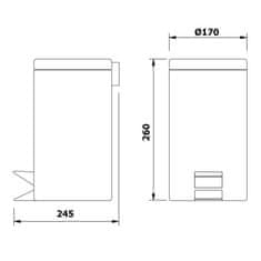 AQUALINE SIMPLE LINE odpadkový koš kulatý 3l, nerez lesk 27103 - Aqualine