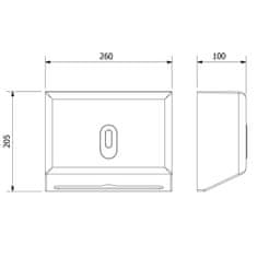 AQUALINE EMIKO zásobník papírových ručníků, 260x205 mm, ABS šedá 1319-82 - Aqualine