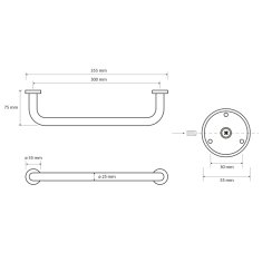 SAPHO X-ROUND E madlo pevné 300mm, chrom XR501 - Sapho