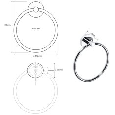 SAPHO X-ROUND E držák ručníků kruh, chrom XR411 - Sapho