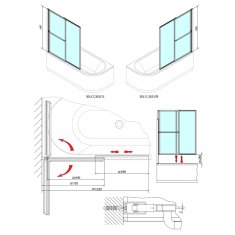 POLYSAN OLBIA vanová zástěna s pneumatickým zdvihem, š. 1230mm, stříbrná, čiré sklo 30317 - Polysan