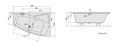 POLYSAN EVIA R asymetrická vana 160x100x47cm, bílá 12611 - Polysan