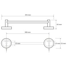 SAPHO X-ROUND E držák ručníků 300x65mm, chrom XR406 - Sapho