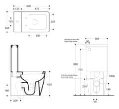 KERASAN FLO-EGO nádržka k WC kombi, bílá 318101 - Kerasan