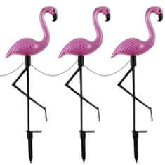 Northix Zahradní lampy na solární článek - Flamingo - 3 ks 