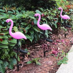 Northix Zahradní lampy na solární článek - Flamingo - 3 ks 