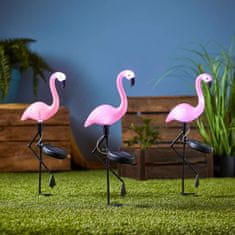 Northix Zahradní lampy na solární článek - Flamingo - 3 ks 