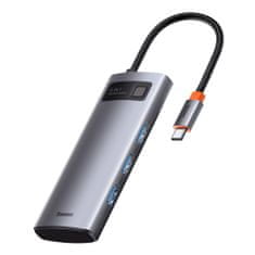 shumee Multifunkční USB hub 5v1 USB-C PD 100W HDMI šedý