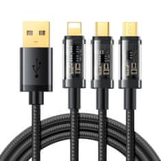 shumee Kabel 3v1 USB - USB-C / Lightning / micro USB 3,5 A 1,2 m černý