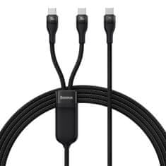 shumee Flash Series 2v1 USB-C 2xUSB-C 100W rychlonabíjecí kabel 1,5 m černý