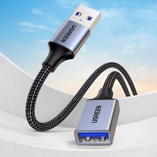 shumee Odolný prodlužovací kabel USB 3.0 5Gb/s, 0,5m, šedý