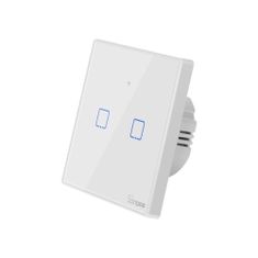 Greatstore Dvoukanálový dotykový světelný spínač WiFi tlačítko bílý T2EU2C-TX