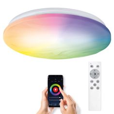 Solight  LED Smart stropní světlo Wave, 30W, 2300lm, Wifi, RGB+CCT, dálkové ovládání