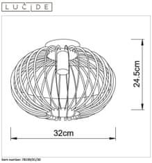 LUCIDE  Stropní svítidlo REDO Black, průměr 32cm