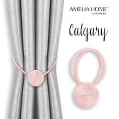 AmeliaHome Sada úvazů na závěs CALGARY 2 ks pudrově růžová