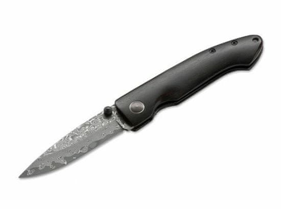 Böker Plus 01BO102DAM Damascus Gent 2 kapesní pánský nůž 6,9 cm, damašek, ebenové dřevo, spona