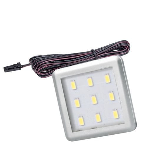 Design Light LED Světel Pod Kuchyňskou Linku SQUARE 3 Hliník 2.5W 12V DC Teplá Bílá