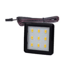 Design Light LED Světel Pod Kuchyňskou Linku SQUARE 3 Černá 2.5W 12V DC Teplá Bílá