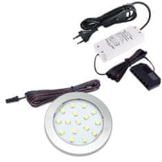 Design Light Sada 1x LED Světel Pod Kuchyňskou Linku ORBIT Hliník 1.5W 12V DC Teplá Bílá