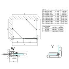 POLYSAN FORTIS obdélníkový sprchový kout 1200x1000 mm, R varianta FL1012RFL3510 - Polysan