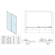 POLYSAN LUCIS LINE sprchové dveře 1000mm, čiré sklo DL1015 - Polysan