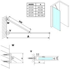 Gelco VARIO BLACK jednodílná sprchová zástěna ke stěně, čiré sklo, 1000 mm GX1210GX1014 - Gelco