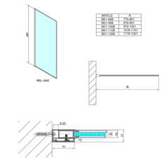 POLYSAN MODULAR SHOWER BLACK jednodílná zástěna pevná k instalaci na zeď, 1100 mm MS1-110B - Polysan