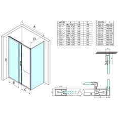 Gelco SIGMA SIMPLY obdélníkový sprchový kout 1300x1000mm L/P varianta, čiré sklo GS1113GS3110 - Gelco