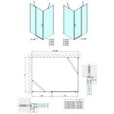 POLYSAN ZOOM LINE čtvercový sprchový kout 900x900mm, L/P varianta ZL1390ZL3290 - Polysan