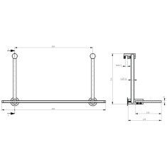 SAPHO Závěsná skleněná polička na sprchovou zástěnu 400x180x125mm, černá mat 1301-15B - Sapho