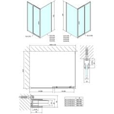 SAPHO EASY obdélníkový sprchový kout 1100x800mm, čiré sklo L/P varianta EL1115EL3215 - Sapho